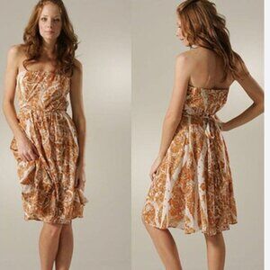Diane von Furstenberg DVF Chele Strapless Tie Back Floral Gauzy Dress 4